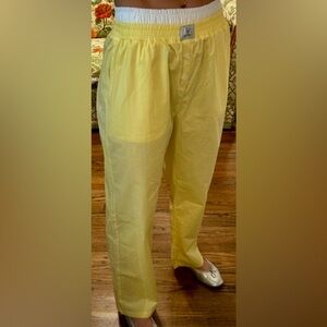 Parke Double Boxer Yellow/White 100% Cotton Dorm Sleeping Pj’s Casual Pants